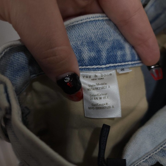 Rag Bone Womens Jeans High Rise Busted Knee Straight Leg Boyfriend Denim Pant 32 - Picture 10 of 11